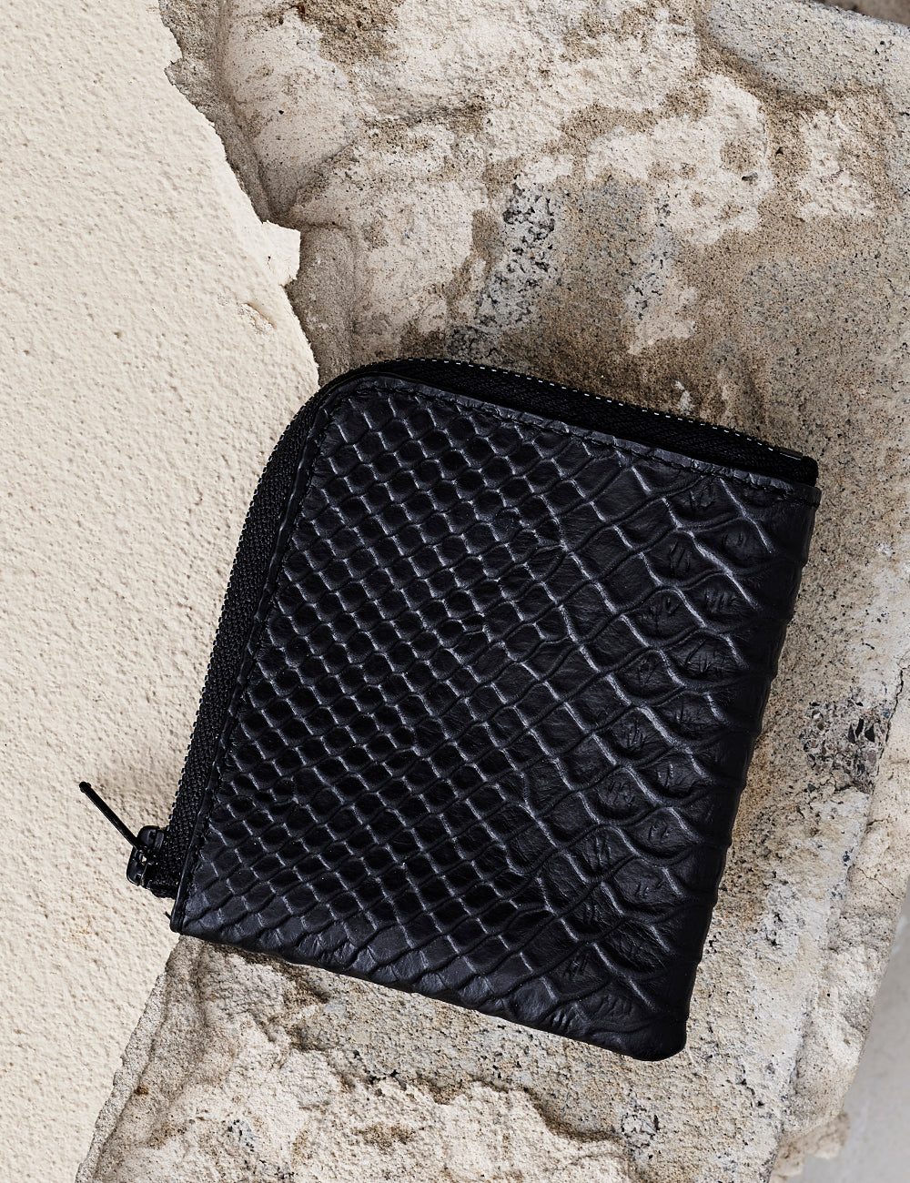 Half-Zip Wallet / Black Python