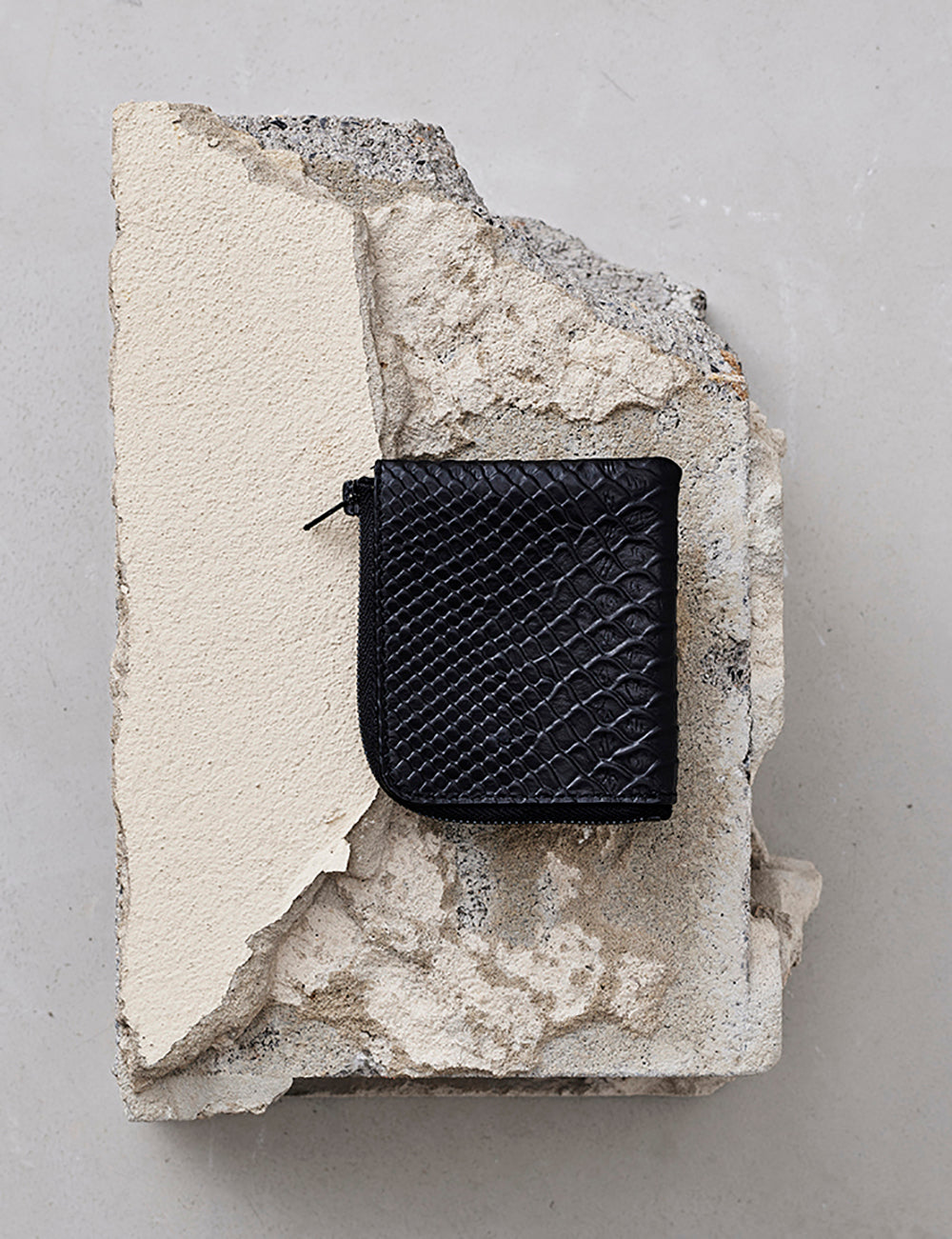 Half-Zip Wallet / Black Python