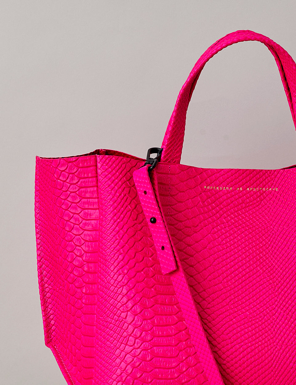 Half Tote / Neon Pink Python