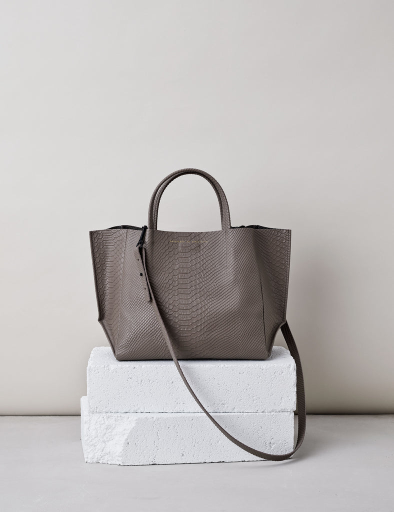 Half Tote Taupe Python Ampersand As Apostrophe