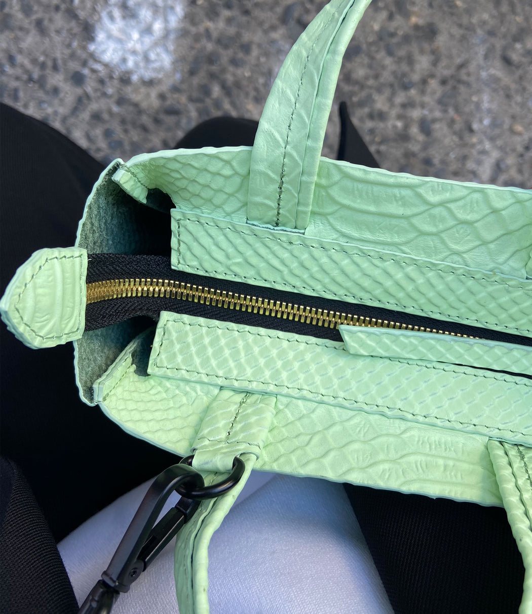 Micro-Tote / Mint Python