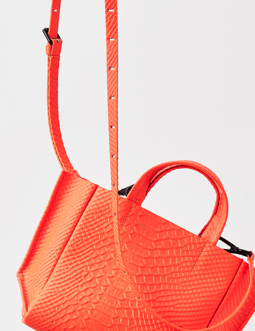 Micro-Tote / Neon Orange Python