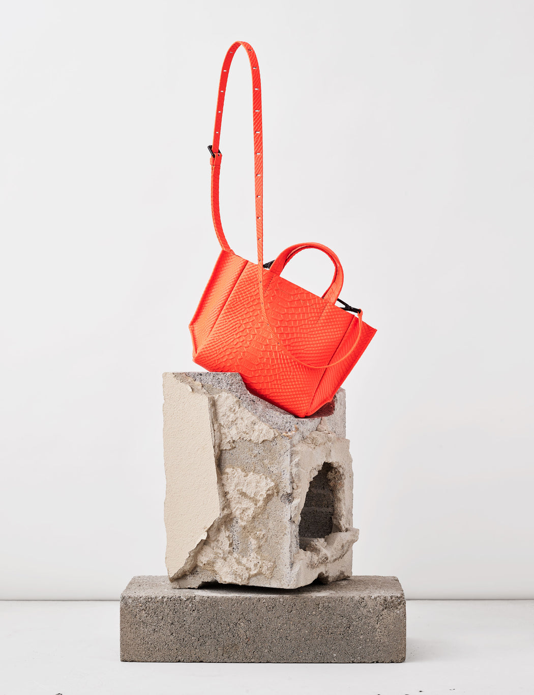 Micro-Tote / Neon Orange Python