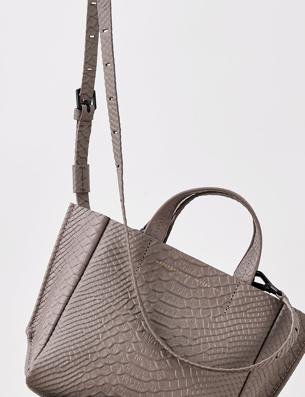 Micro-Tote / Taupe Python