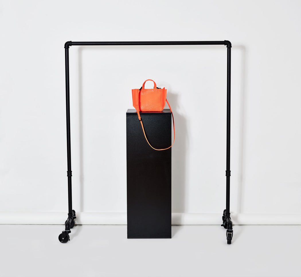 Micro-Tote / Neon Orange Python