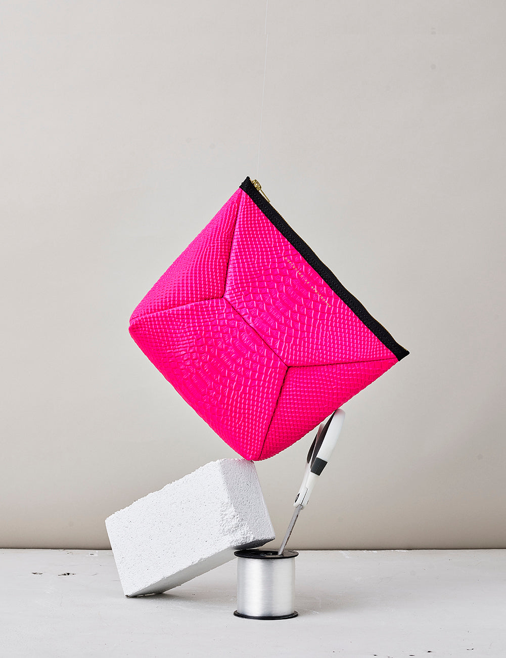 X-Pouch Clutch / Neon Pink Python