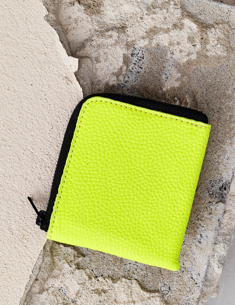 Half-Zip Wallet / Neon Yellow