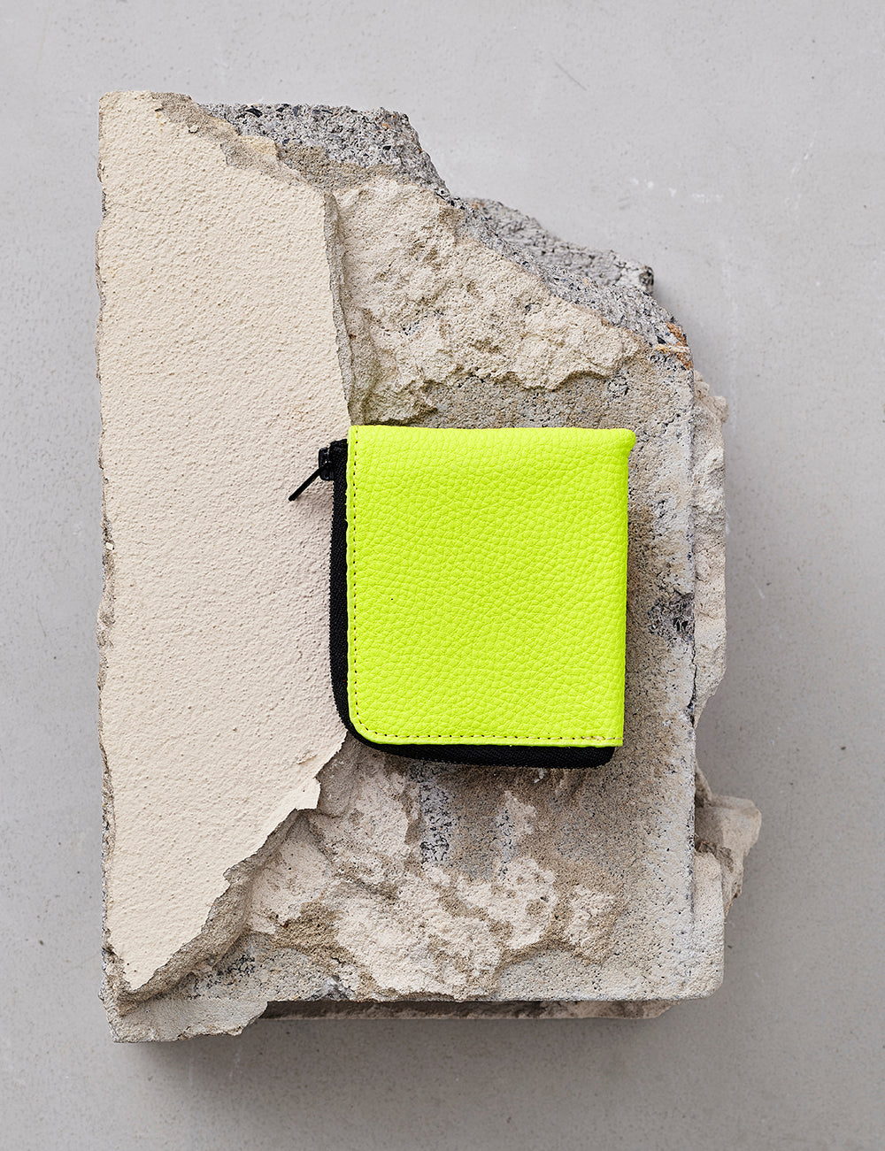 Half-Zip Wallet / Neon Yellow