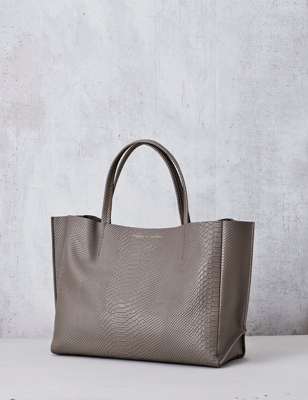 Sideways Tote / Taupe Python — Ampersand As Apostrophe